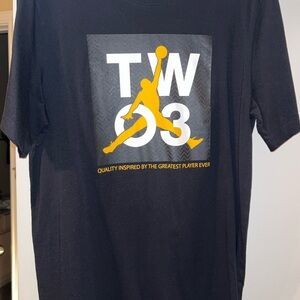 Jordan Black Short-Sleeve Tee with Yellow Jumpman Graphic